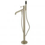 Kingston Brass Paris Freestanding Tub Faucet with Hand Shower, Brushed Nickel