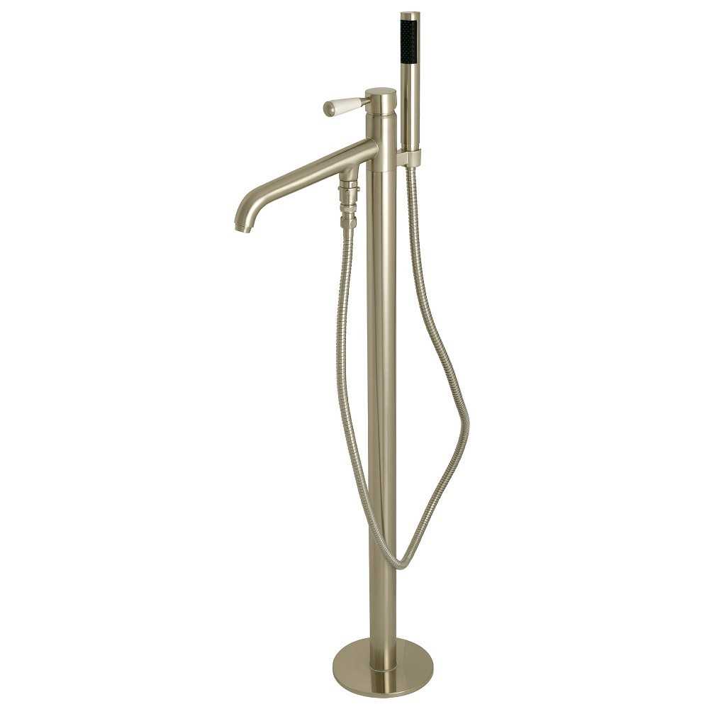 Kingston Brass Paris Freestanding Tub Faucet with Hand Shower, Brushed Nickel