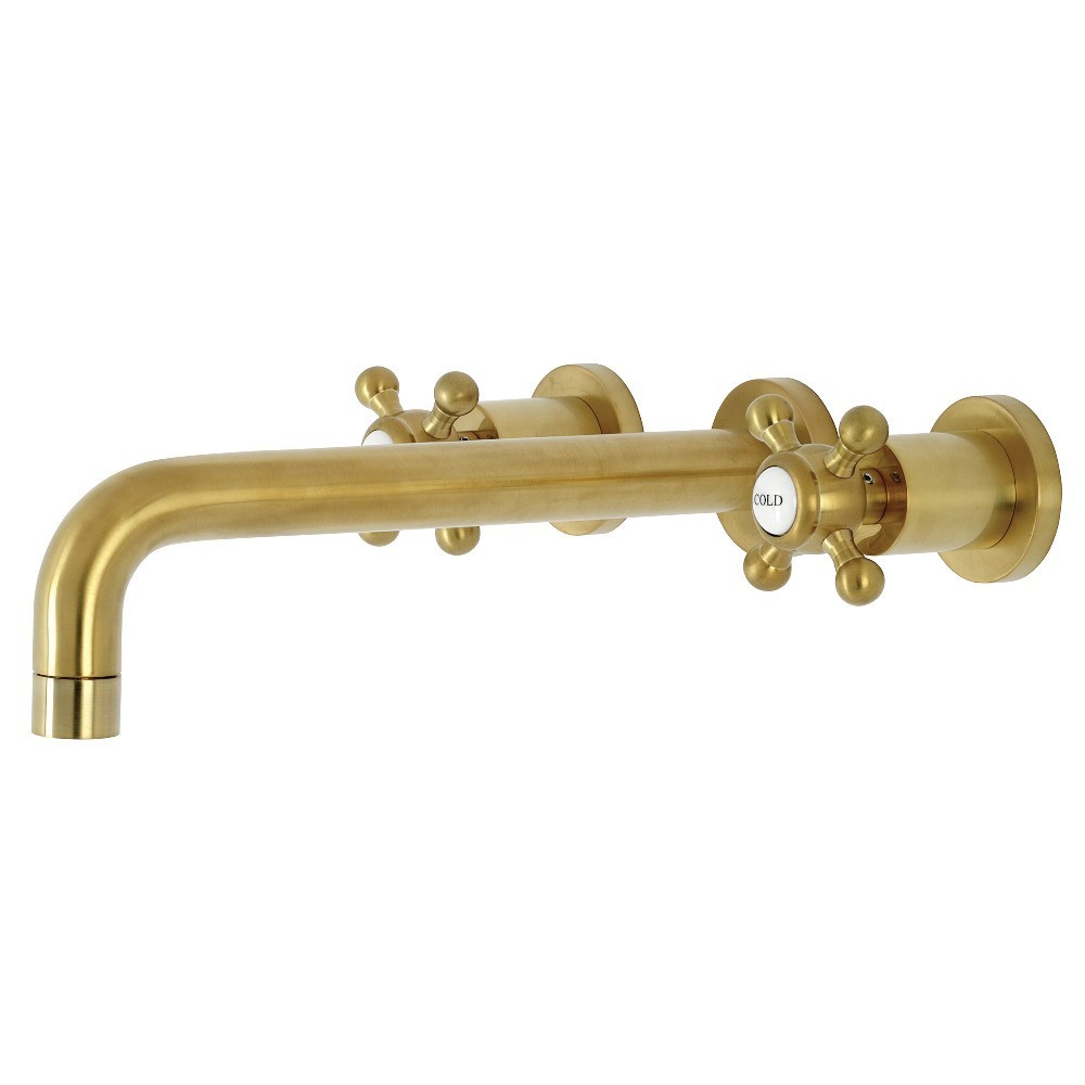 Kingston Brass Metropolitan Wall Mount Tub Faucet, Brushed Brass Kingston Brass Metropolitan Wall Mount Tub Faucet, Brushed Brass