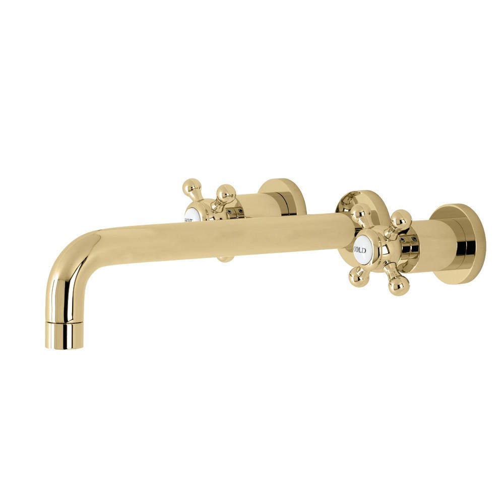 Kingston Brass Metropolitan Wall Mount Tub Faucet, Polished Brass