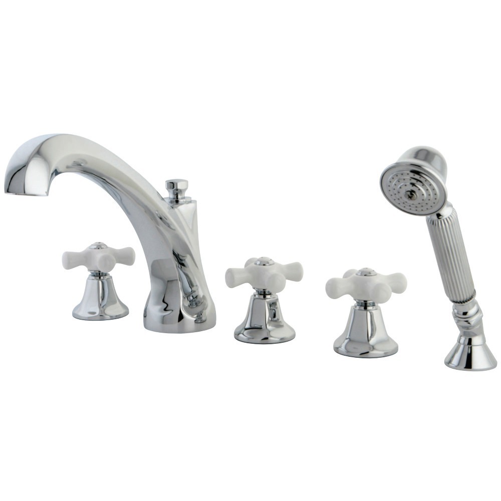 Kingston Brass Roman Tub Faucet with Hand Shower, Polished Chrome Kingston Brass Roman Tub Faucet with Hand Shower, Polished Chrome