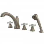 Kingston Brass Roman Tub Faucet with Hand Shower, Brushed Nickel