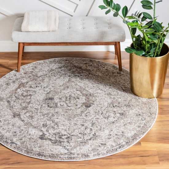 Rug Unique Loom Portland Beige Round 7' 0 x 7' 0