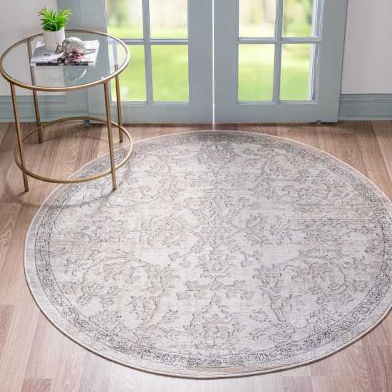 Rug Unique Loom Portland Ivory Round 7' 0 x 7' 0