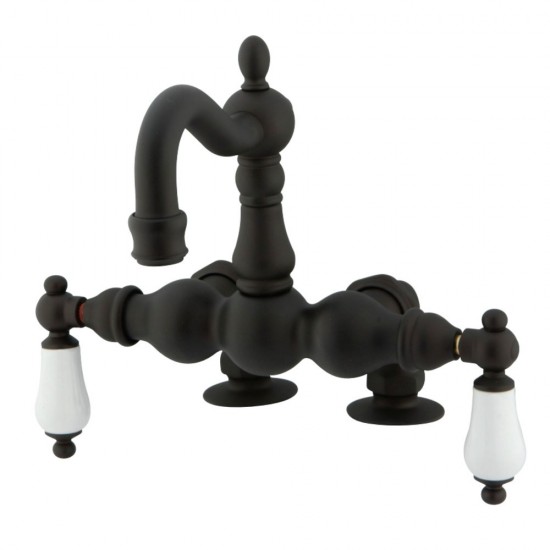 Kingston Brass Vintage 3-3/8-Inch Deck Mount Tub Faucet, Oil Rubbed Bronze