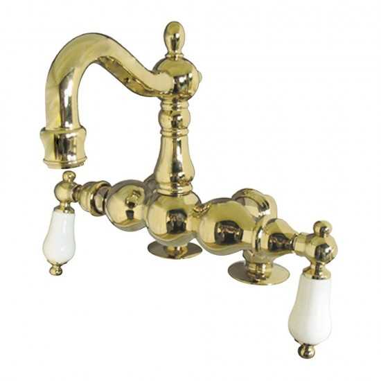 Kingston Brass Vintage 3-3/8-Inch Deck Mount Tub Faucet, Polished Brass