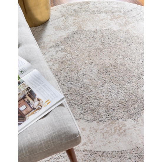 Rug Unique Loom Portland Ivory Round 7' 0 x 7' 0