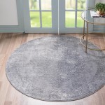 Rug Unique Loom Portland Light Gray Round 7' 0 x 7' 0