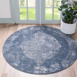 Rug Unique Loom Portland Blue Round 7' 0 x 7' 0