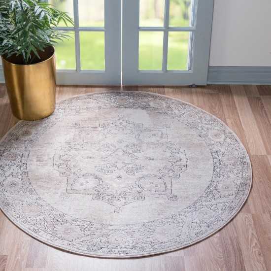 Rug Unique Loom Portland Beige Round 7' 0 x 7' 0