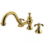 Kingston Brass French Country Roman Tub Faucet, Polished Brass