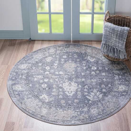 Rug Unique Loom Portland Gray Round 7' 0 x 7' 0