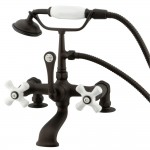Kingston Brass Vintage 7-Inch Deck Mount Clawfoot Tub Faucet with Hand Shower, Oil Rubbed Bronze