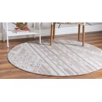Rug Unique Loom Portland Tan Round 7' 0 x 7' 0