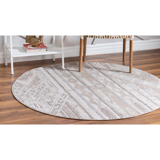 Rug Unique Loom Portland Tan Round 7' 0 x 7' 0