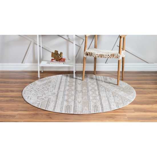 Rug Unique Loom Portland Tan Round 7' 0 x 7' 0