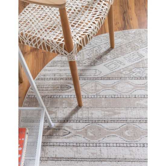 Rug Unique Loom Portland Tan Round 7' 0 x 7' 0