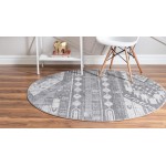 Rug Unique Loom Portland Gray Round 7' 0 x 7' 0