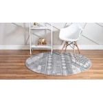 Rug Unique Loom Portland Gray Round 7' 0 x 7' 0