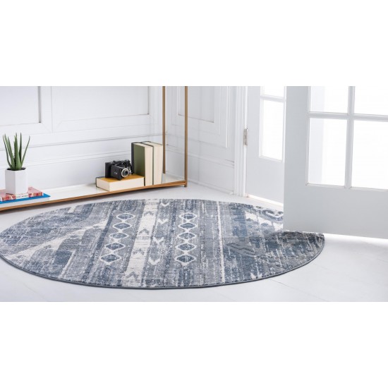 Rug Unique Loom Portland Blue Round 7' 0 x 7' 0