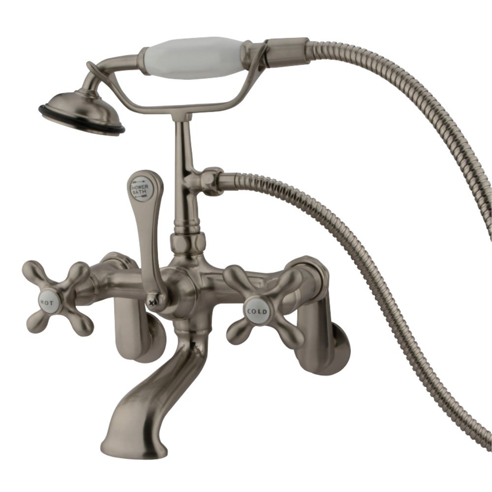 Kingston Brass Vintage Adjustable Center Wall Mount Tub Faucet, Brushed Nickel