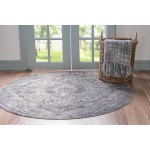 Rug Unique Loom Portland Light Gray Round 5' 0 x 5' 0