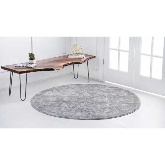 Rug Unique Loom Portland Gray Round 5' 0 x 5' 0