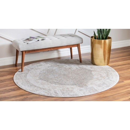 Rug Unique Loom Portland Ivory Round 5' 0 x 5' 0