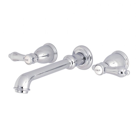 Kingston Brass Heirloom 2-Handle Wall Mount Roman Tub Faucet, Polished Chrome