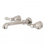 Kingston Brass Heirloom 2-Handle Wall Mount Roman Tub Faucet, Polished Nickel