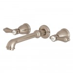 Kingston Brass Heirloom 2-Handle Wall Mount Roman Tub Faucet, Brushed Nickel