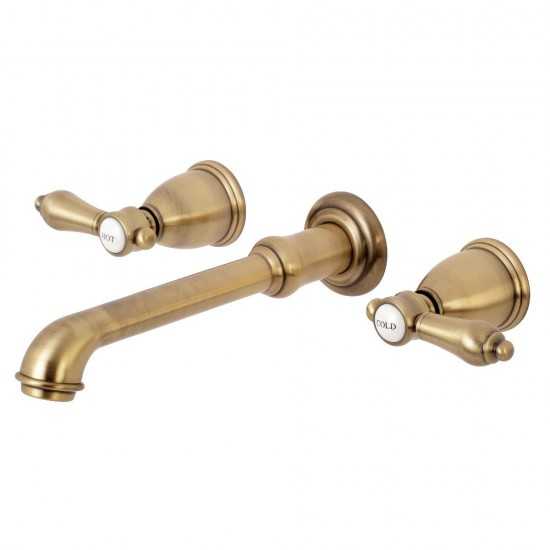 Kingston Brass Heirloom 2-Handle Wall Mount Roman Tub Faucet, Antique Brass