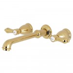 Kingston Brass Heirloom 2-Handle Wall Mount Roman Tub Faucet, Polished Brass