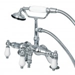 Kingston Brass Vintage Adjustable Center Deck Mount Tub Faucet, Polished Chrome