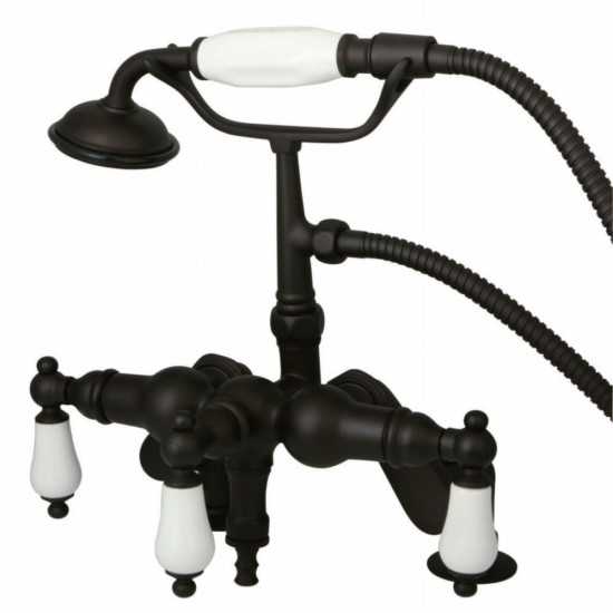 Kingston Brass Vintage Adjustable Center Deck Mount Tub Faucet, Oil Rubbed Bronze