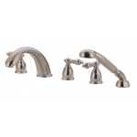 Kingston Brass Heritage Roman Tub Faucet with Hand Shower, Brushed Nickel