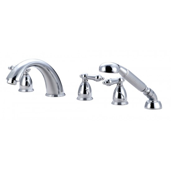 Kingston Brass Heritage Roman Tub Faucet with Hand Shower, Polished Chrome