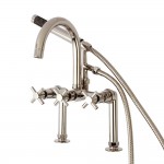 Aqua Vintage Concord 7-Inch Deck Mount Clawfoot Tub Faucet, Polished Nickel