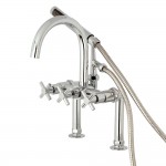 Aqua Vintage Concord 7-Inch Deck Mount Clawfoot Tub Faucet, Polished Chrome