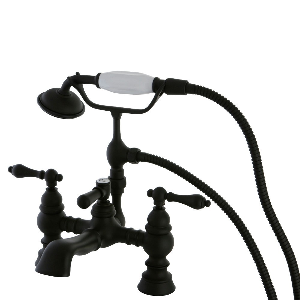 Kingston Brass Heritage Deck Mount Tub Faucet with Hand Shower, Oil Rubbed Bronze Kingston Brass Heritage Deck Mount Tub Faucet with Hand Shower, Oil Rubbed Bronze