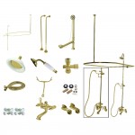 Kingston Brass Vintage Clawfoot Tub Faucet Package, Polished Brass