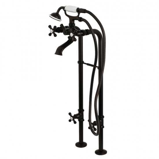 Kingston Brass Kingston Freestanding Tub Faucet with Supply Line and Stop Valve, Oil Rubbed Bronze