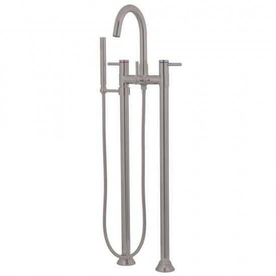 Kingston Brass Concord Freestanding Tub Faucet with Hand Shower, Brushed Nickel