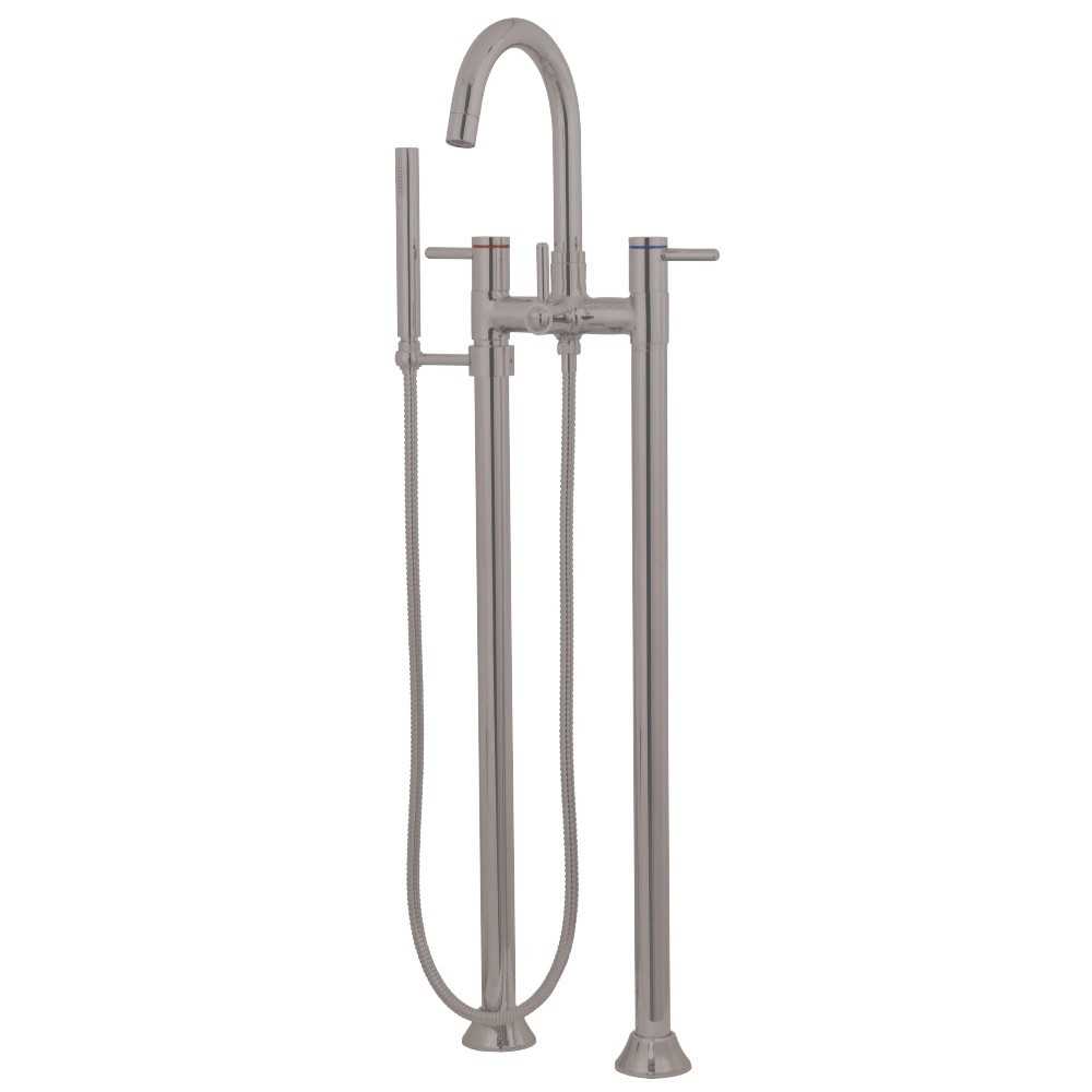 Kingston Brass Concord Freestanding Tub Faucet with Hand Shower, Brushed Nickel