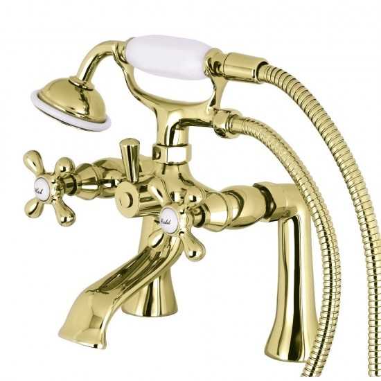 Kingston Brass Kingston Clawfoot Tub Faucet with Hand Shower, Polished Brass