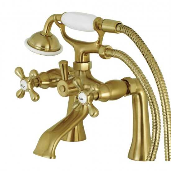 Kingston Brass Kingston Clawfoot Tub Faucet with Hand Shower, Brushed Brass