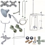 Kingston Brass Vintage Clawfoot Tub Faucet Package, Polished Chrome