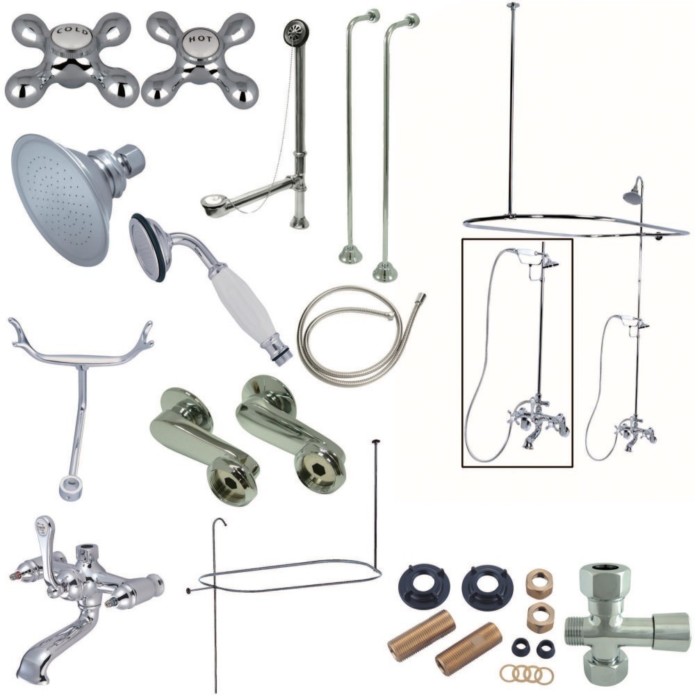 Kingston Brass Vintage Clawfoot Tub Faucet Package, Polished Chrome Kingston Brass Vintage Clawfoot Tub Faucet Package, Polished Chrome