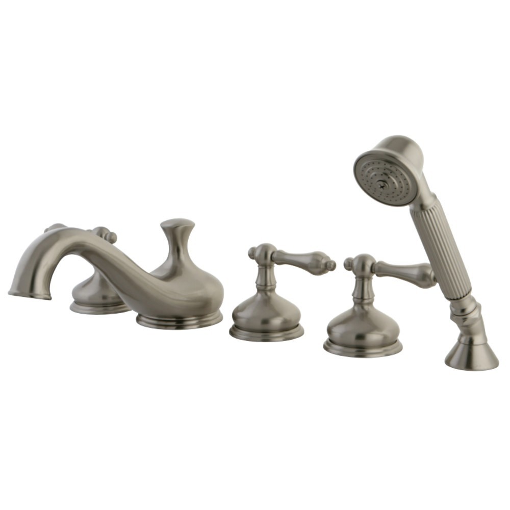 Kingston Brass Restoration Roman Tub Faucet with Hand Shower, Brushed Nickel Kingston Brass Restoration Roman Tub Faucet with Hand Shower, Brushed Nickel