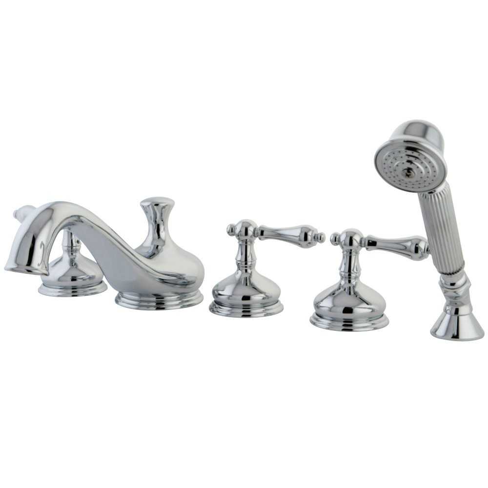 Kingston Brass Restoration Roman Tub Faucet with Hand Shower, Polished Chrome